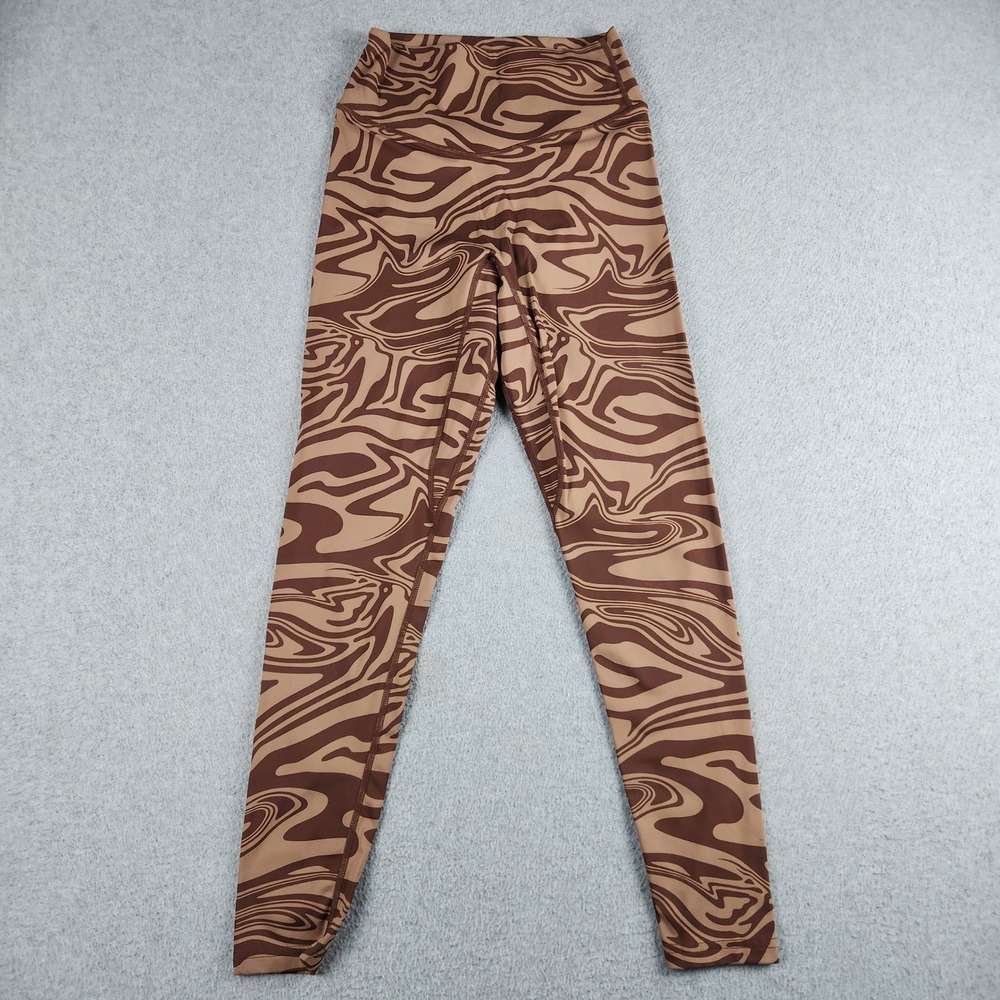 Balance Athletica Leggings Womens Medium Brown Marble Swirl Stretch High Waisted